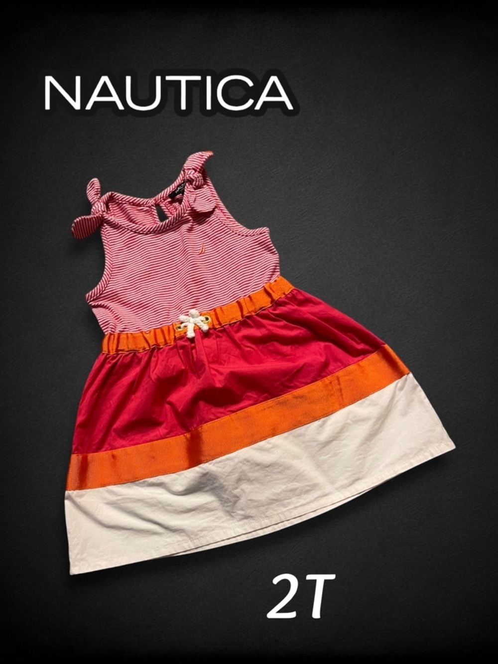 Nautica Toddler Girls' Pink & Orange Colorblock Dress - 2T